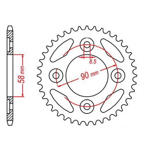 MTX 37 Tooth Rear Sprocket for Honda NBC110 2013-2020