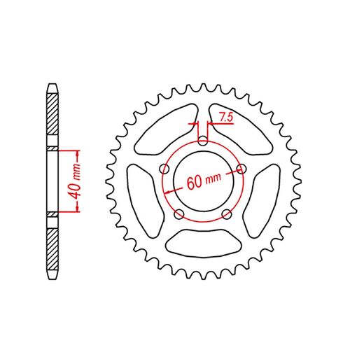 MTX 42 Tooth Rear Sprocket for KTM 65 SX 1998-2023