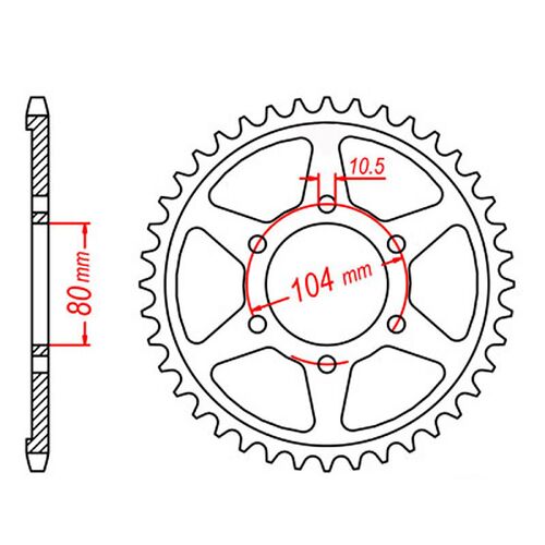 MTX 46 Tooth Rear Sprocket for Kawasaki ZXR750 1991-1995