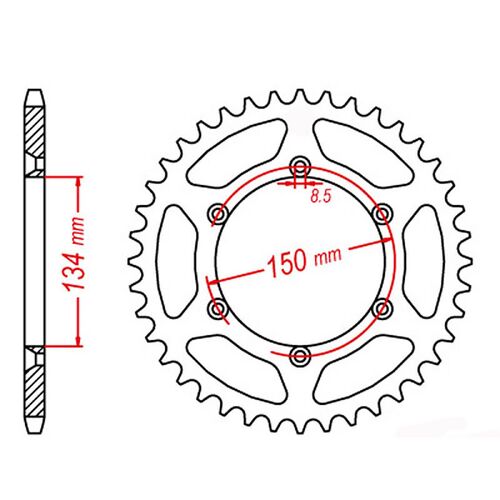 MTX 51 Tooth Rear Sprocket for Kawasaki KL250 Super Sherpa 1997-2007