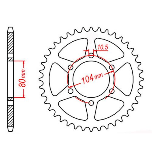 MTX 41 Tooth Rear Sprocket for Kawasaki Z1000R Lawson Replica 1981-1983