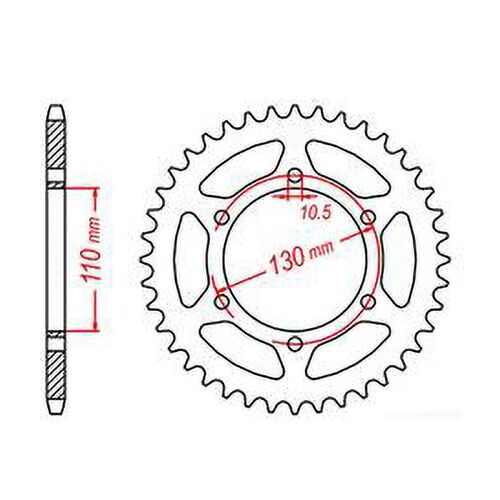 MTX 46 Tooth Rear Sprocket for Kawasaki Ninja 400 SE 2019-2020