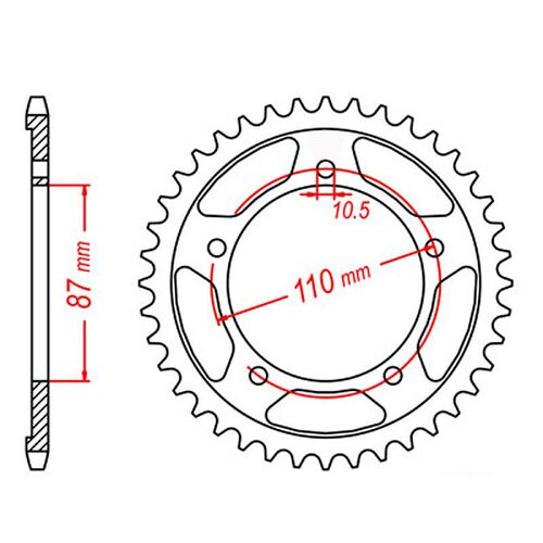 MTX 46 Tooth Rear Sprocket for Suzuki GS500 1989-2008