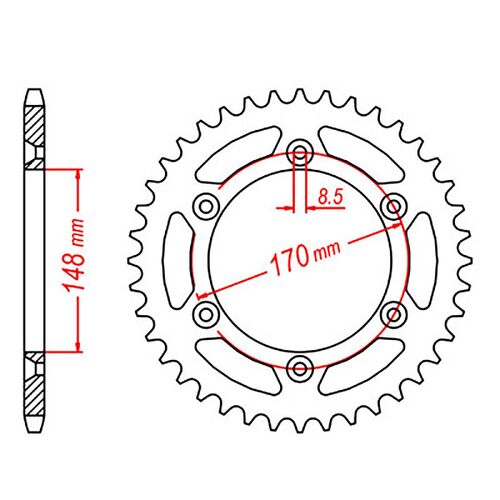 MTX 50 Tooth Rear Sprocket for Suzuki DR600R 1987-1989