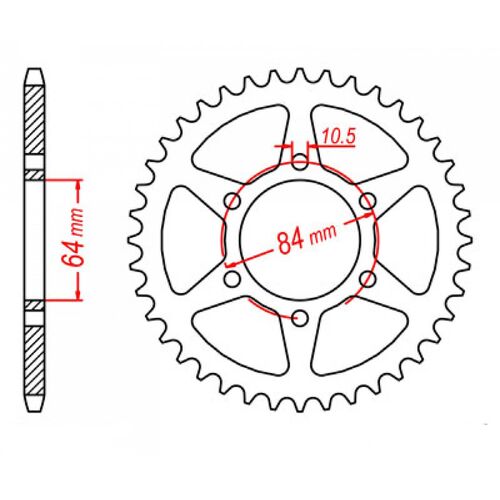 MTX 50 Tooth Rear Sprocket for Suzuki GS650GL 1981-1982