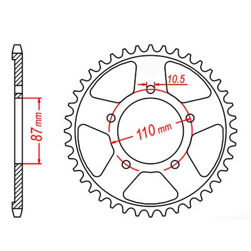 MTX 43 Tooth Rear Sprocket for Suzuki GSX600F Katana 1999-2006