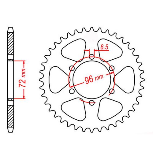 MTX 46 Tooth Rear Sprocket for Suzuki DR250S 1982-1989