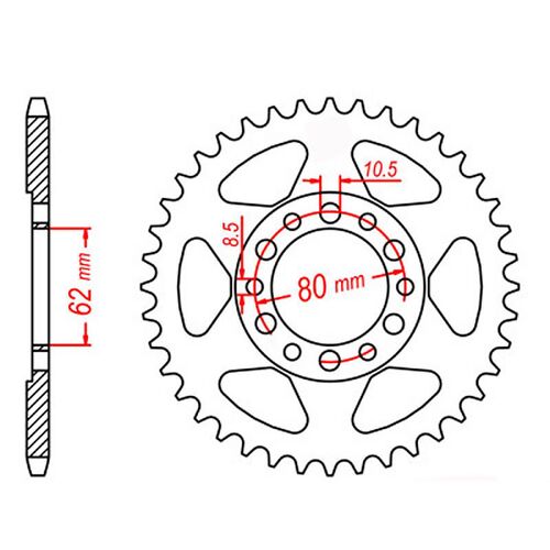 MTX 45 Tooth Rear Sprocket for Yamaha TW200 1991-2012