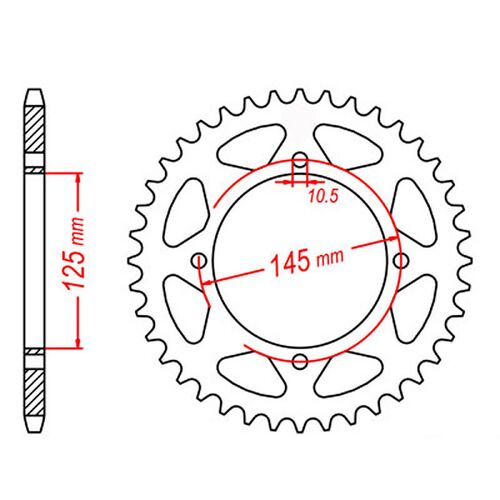 MTX 43 Tooth Rear Sprocket for MZ MZ 660 Mastiff 1999-2002