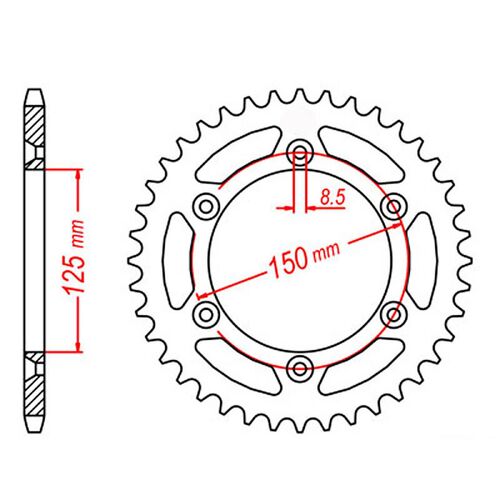 MTX 38 Tooth Rear Sprocket for KTM 450 EXCF 2005-2007