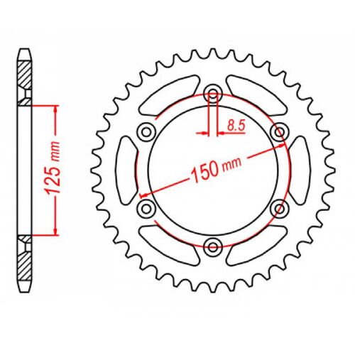 MTX 44 Tooth Rear Sprocket for KTM 400 EGSE 1996-1998