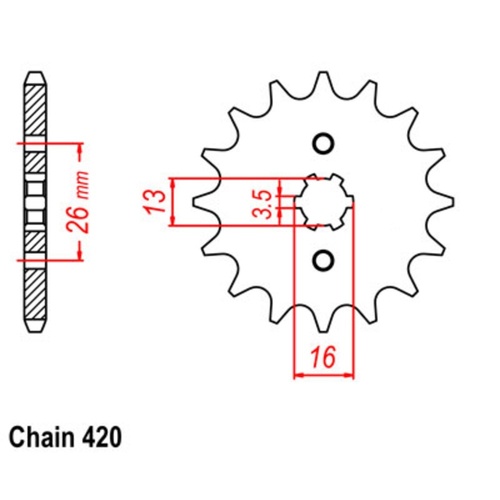 Supersprox 12 Tooth Steel Front Sprocket for Suzuki GT50 K 1977-1980