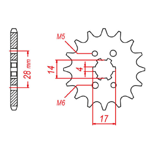 Supersprox 13 Tooth Steel Front Sprocket for Honda CRF125FB 2013-2021