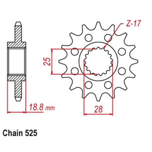 Supersprox 15 Tooth Steel Front Sprocket for Aprilia RSV1000 Tuono R (Ohlins) 2003