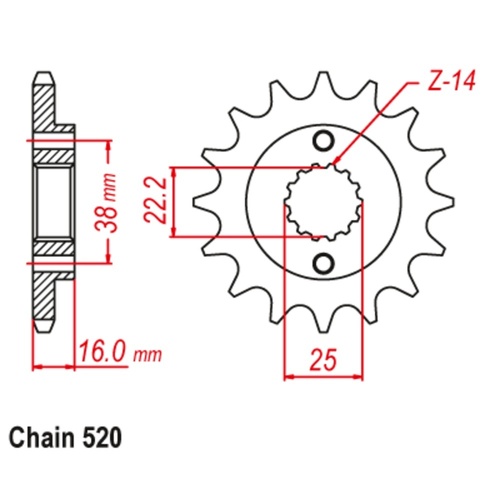 Supersprox 14 Tooth Steel Front Sprocket for Ducati Monster ABS LAMS 659 2013