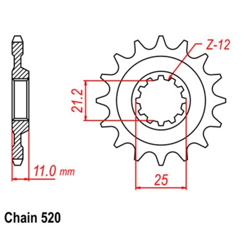 Supersprox 15 Tooth Steel Front Sprocket for Husqvarna TE570 2001-2004