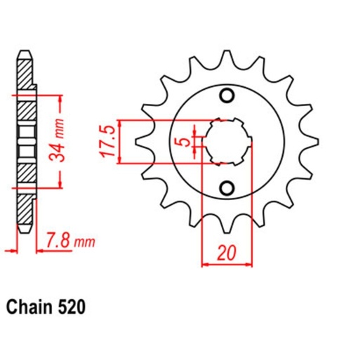 Supersprox 12 Tooth Steel Front Sprocket for Honda CRF230F 2003-2020
