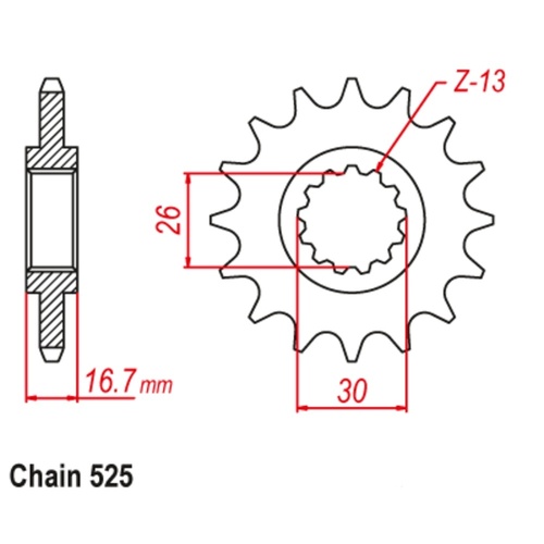 Supersprox 15 Tooth Steel Front Sprocket for Honda CBR600RR 2003-2022