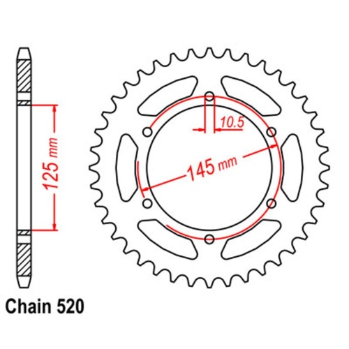 Supersprox  48 Tooth  Steel Rear sprocket for Yamaha XJ600S SECA II 1992-1996