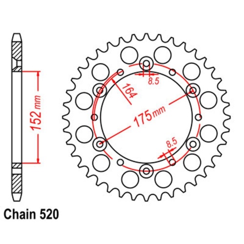 Supersprox  49 Tooth  Steel Rear sprocket for Yamaha TT600 1982-1994