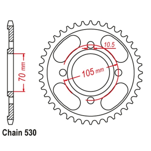 Supersprox 38 Tooth Steel Rear Sprocket for Honda CB250 1975-1977