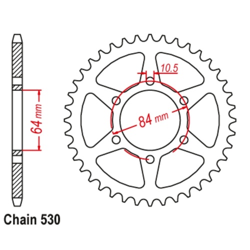 Supersprox  45 Tooth  Steel Rear sprocket for Suzuki GS400B 1977-1979