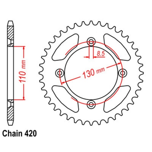 Supersprox 47 Tooth Steel Rear Sprocket for Honda CR80R 1985-1994