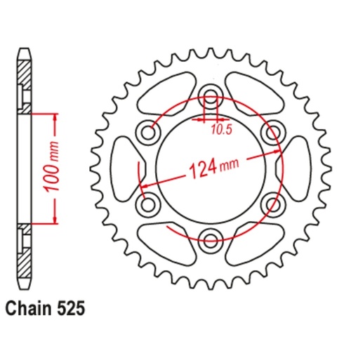 Supersprox 39 Tooth Steel Rear Sprocket for Ducati ST4S 996 2001-2005