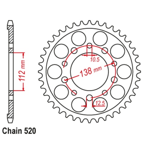 Supersprox 39 Tooth Steel Rear Sprocket for Honda NC700X ABS 2012-2013