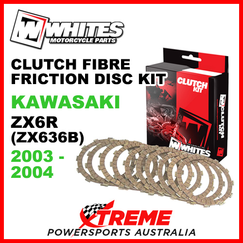 Whites Kawasaki ZX6R ZX636B 2003-2004 Clutch Fibre Friction Disc Kit