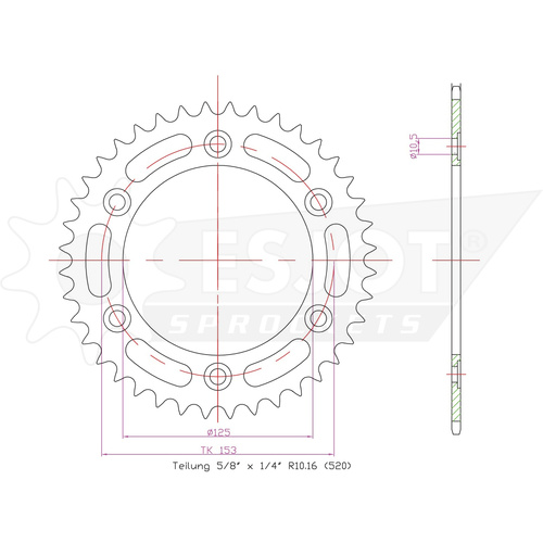 ESJOT 40 Tooth Steel Rear Sprocket for Honda CRF 300 L ABS 2021-2024