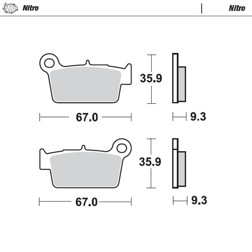 Moto Master Rear Nitro Brake Pad for Kawasaki KX 250 F 2004-2018