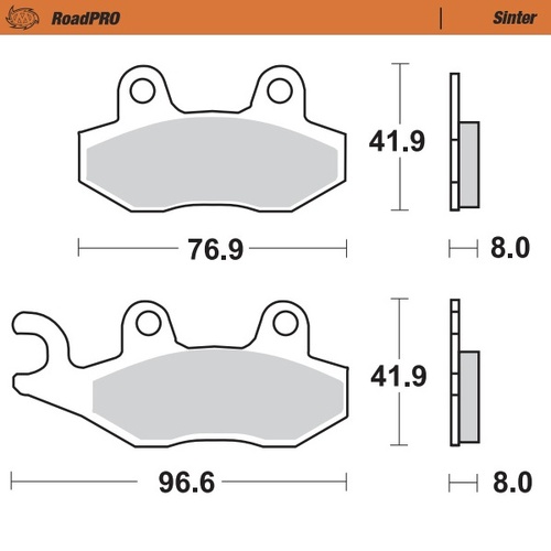 Moto-Master Rear Sintered Brake Pads for Triumph Trident 750 1991-1998