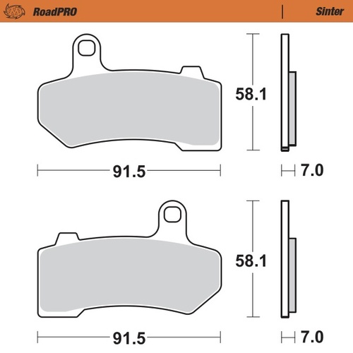 Moto-Master Front Left Sintered Brake Pads for HD FLHXS 103 Street Glide Special 2014-2016
