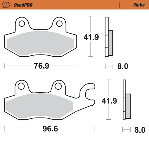 Moto-Master Rear Sintered Brake Pads for Cagiva Navigator 1000 2000-2006