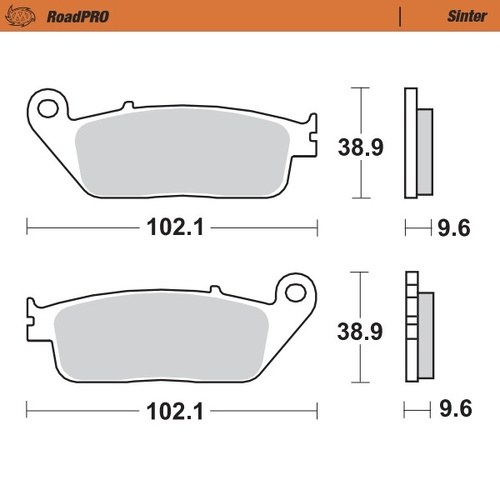 Moto-Master Rear Sintered Brake Pads for Triumph Adventurer 900 1996-2001