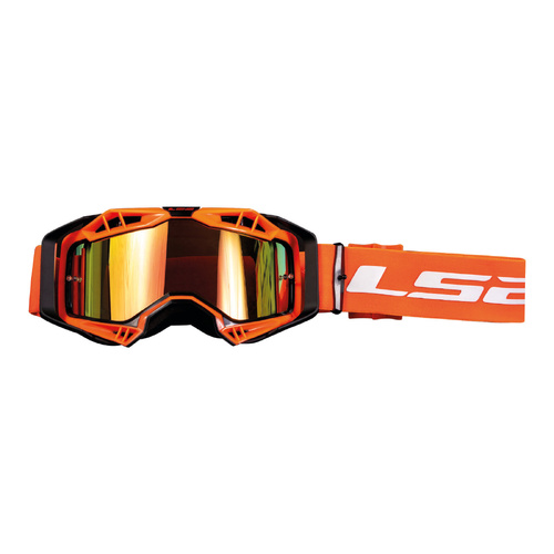 LS2 Orange Aura Pro Goggle With Iridium Lens