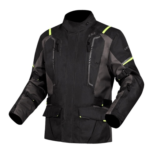 LS2 Narvik Men's Jacket Grey/Black/Hi-Vis Yellow (5XL)