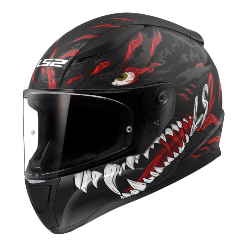 LS2 FF353 Rapid II (2XL) Kaiju Matte Black/Red/White Road Helmet