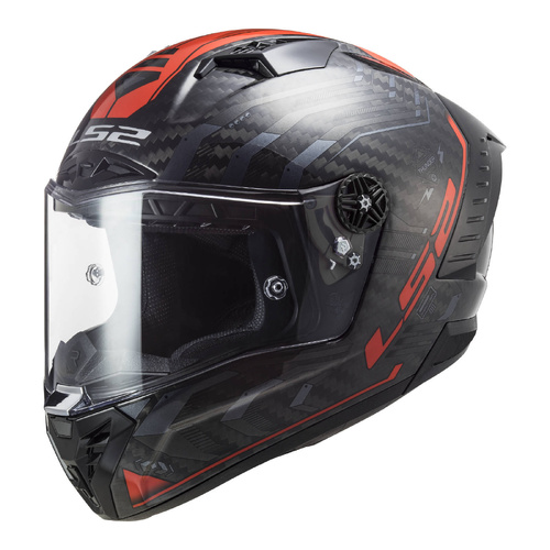 LS2 FF805C Thunder Carbon (XL) Sputnik Metal Red Road Helmet