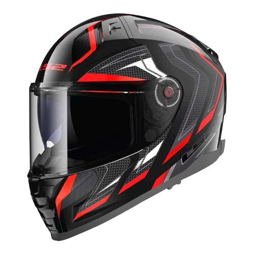 LS2 FF811 Vector II (S) Alizer Black/Metal Red Road Helmet