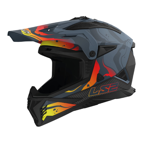 LS2 MX708 Fast II (3XL) Wash Dark Grey/Red Off-Road Helmet