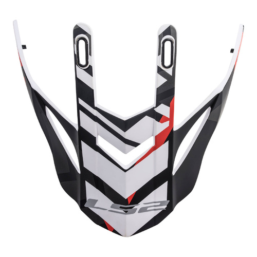 LS2 MX436 Pioneer Peak Xtreme Matte Black/White/Red Helmet Peaks
