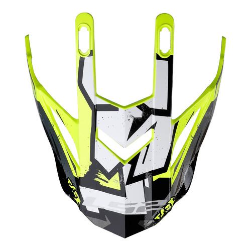LS2 MX437 Fast Evo Peak Crusher Black/Hi-Viz Yellow Helmet Peaks
