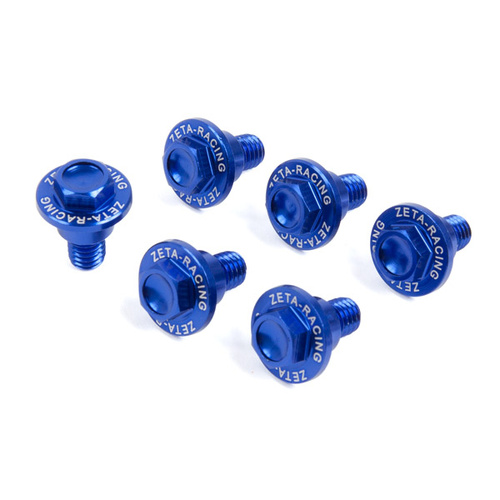 Zeta 6 PC Blue Alloy Fork Guard Bolt Set for HUSQVARNA 701 ENDURO 2016-2024