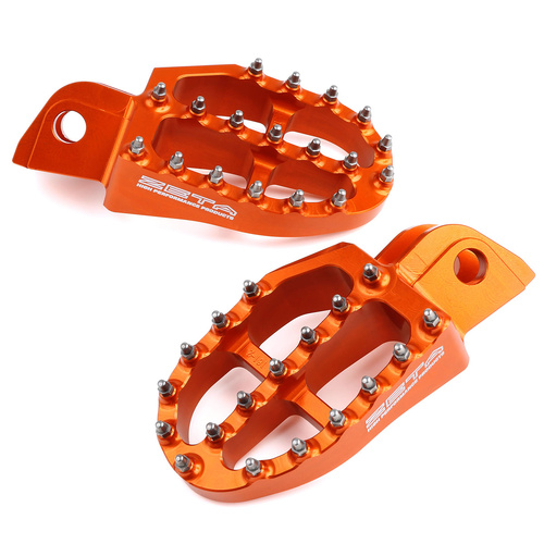 Zeta 57mm Orange Alloy Ultrawide Footpegs for KTM 990ADVENTURE/R/S ALL