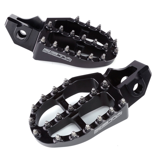 Zeta 57mm Black Alloy Ultrawide Footpegs for HUSQVARNA TC85 2018-2024
