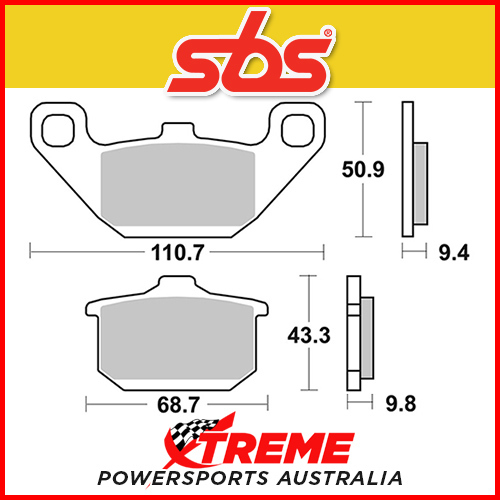 SBS Sintered Rear Brake Pads for Kawasaki GPZ 900 R (A1-A6) 84-89