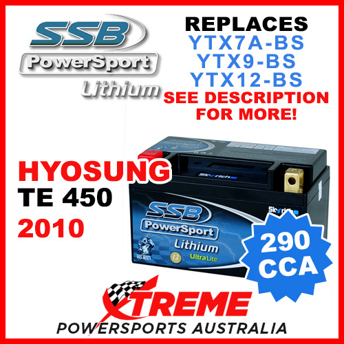 SSB 12V 290 CCA Hyosung TE450 TE 450 2010 LFP14H-BS Lithium Battery