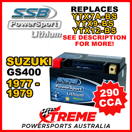 SSB 12V 290 CCA For Suzuki GS400 GS 400 1977-1979 LFP14H-BS Lithium Battery